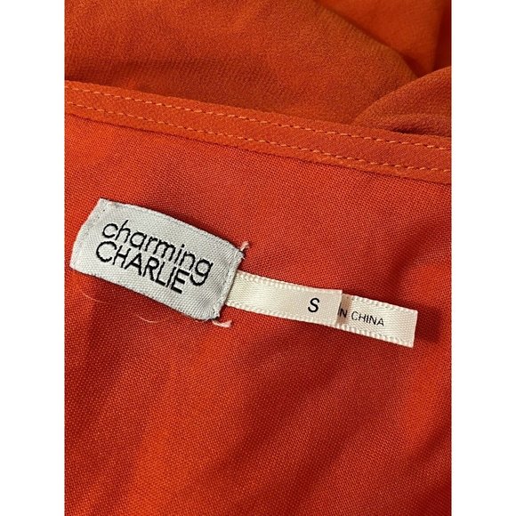 womens summer dress, size small by CHARMING CHARLIE, orange/gold, mini - Picture 10 of 12